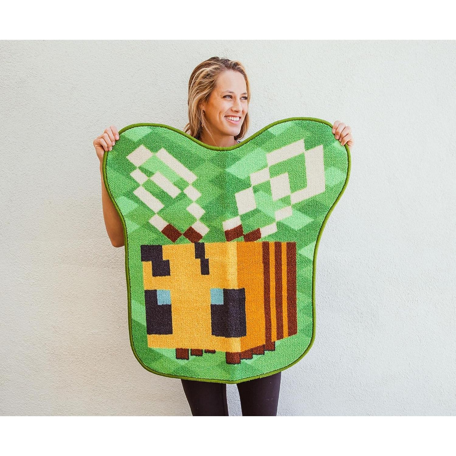 Alfombra Acento Abeja Minecraft 79x74 cm Decoración Infantil