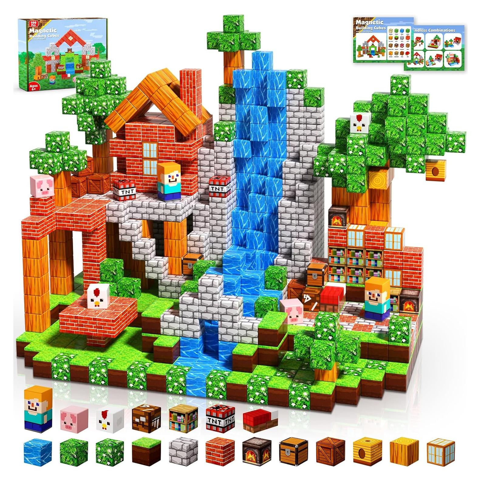 Bloques Magnéticos 100PCS Magnetopia - Juguetes de Construcción 3-12 Años