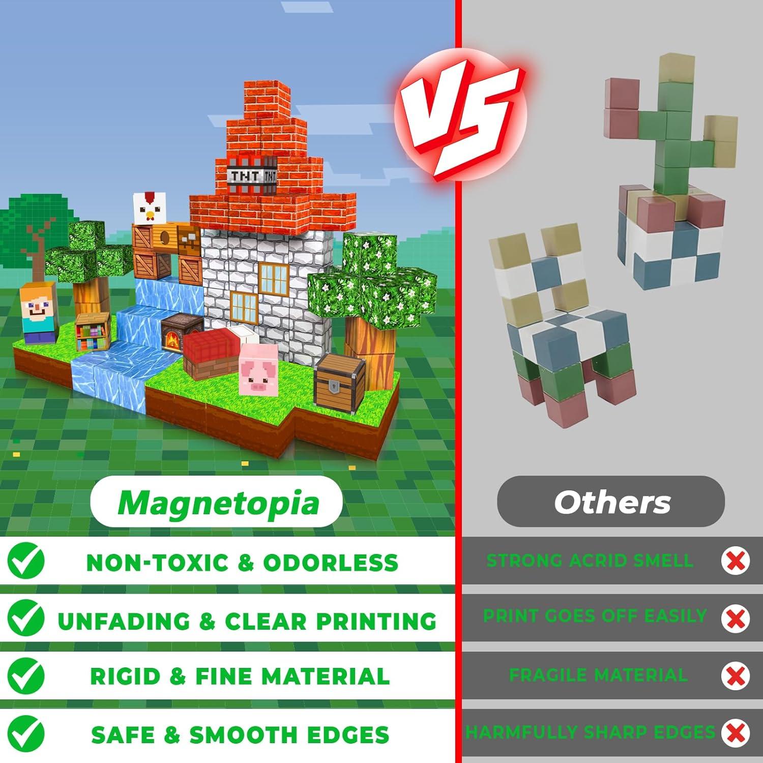 Bloques Magnéticos 100PCS Magnetopia - Juguetes de Construcción 3-12 Años