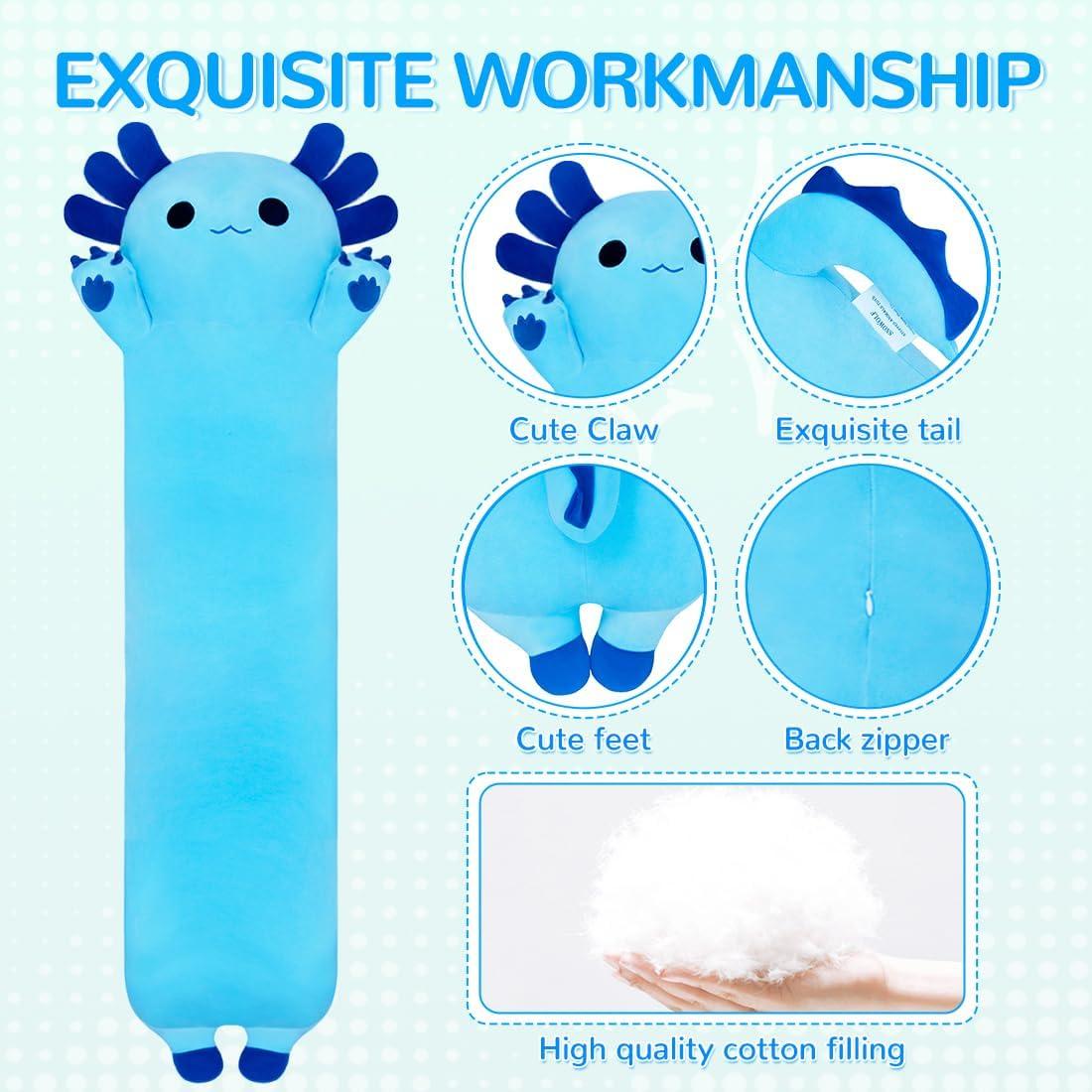 Almohada de Peluche Axolote 109 cm Chubbyjoy Azul