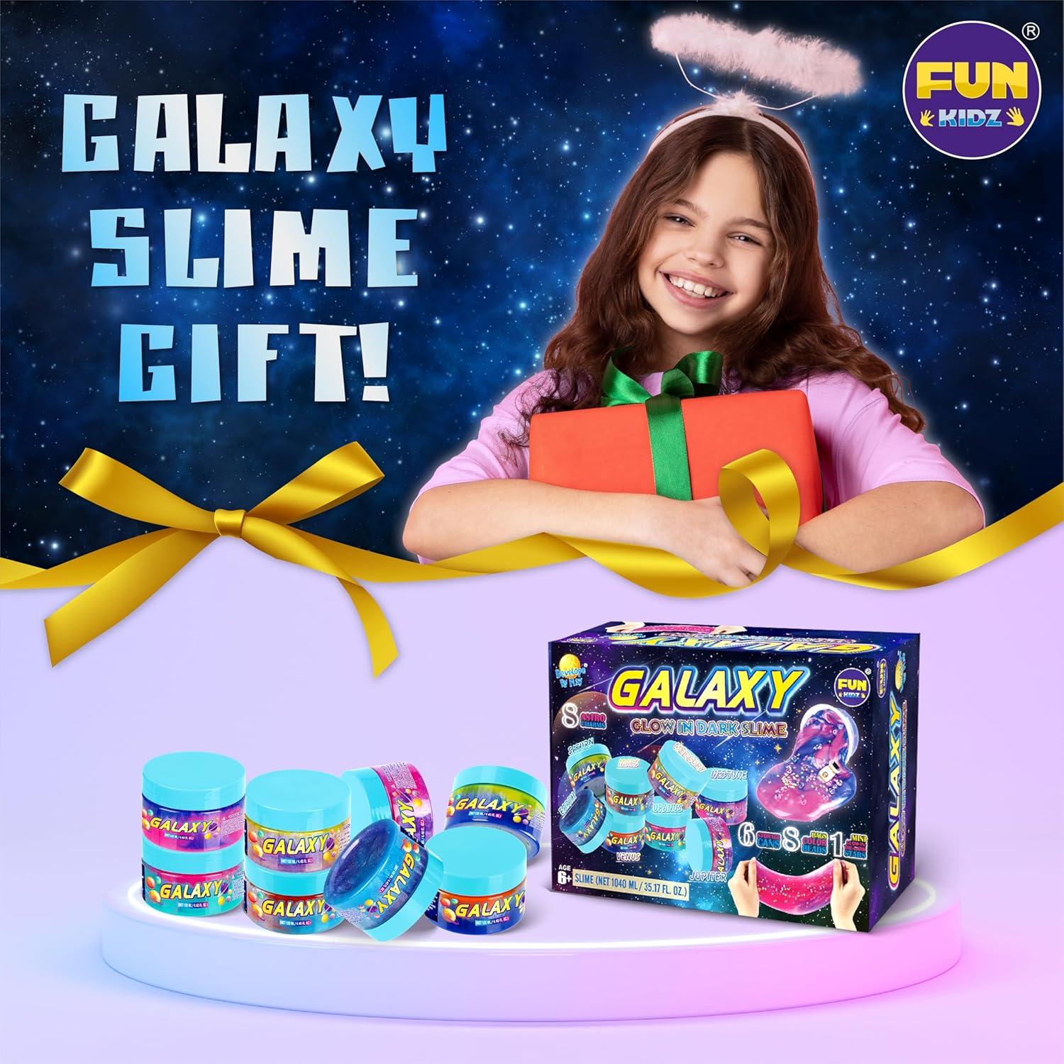 Kit de Slime Galáctico Prehecho FunKidz 1040ML 8 Colores