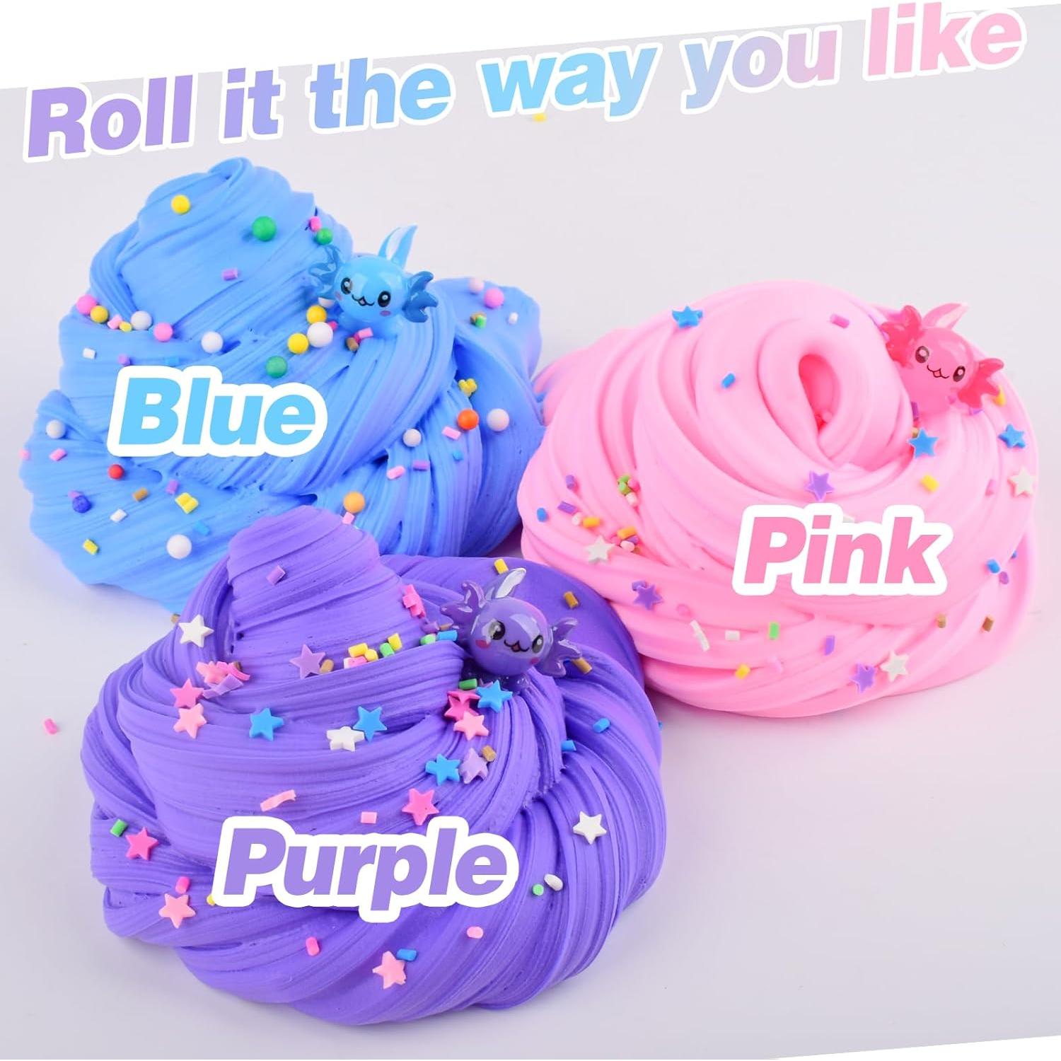 Paquete de 3 Slime de Mantequilla D'ALBA con Encantos Axolotl