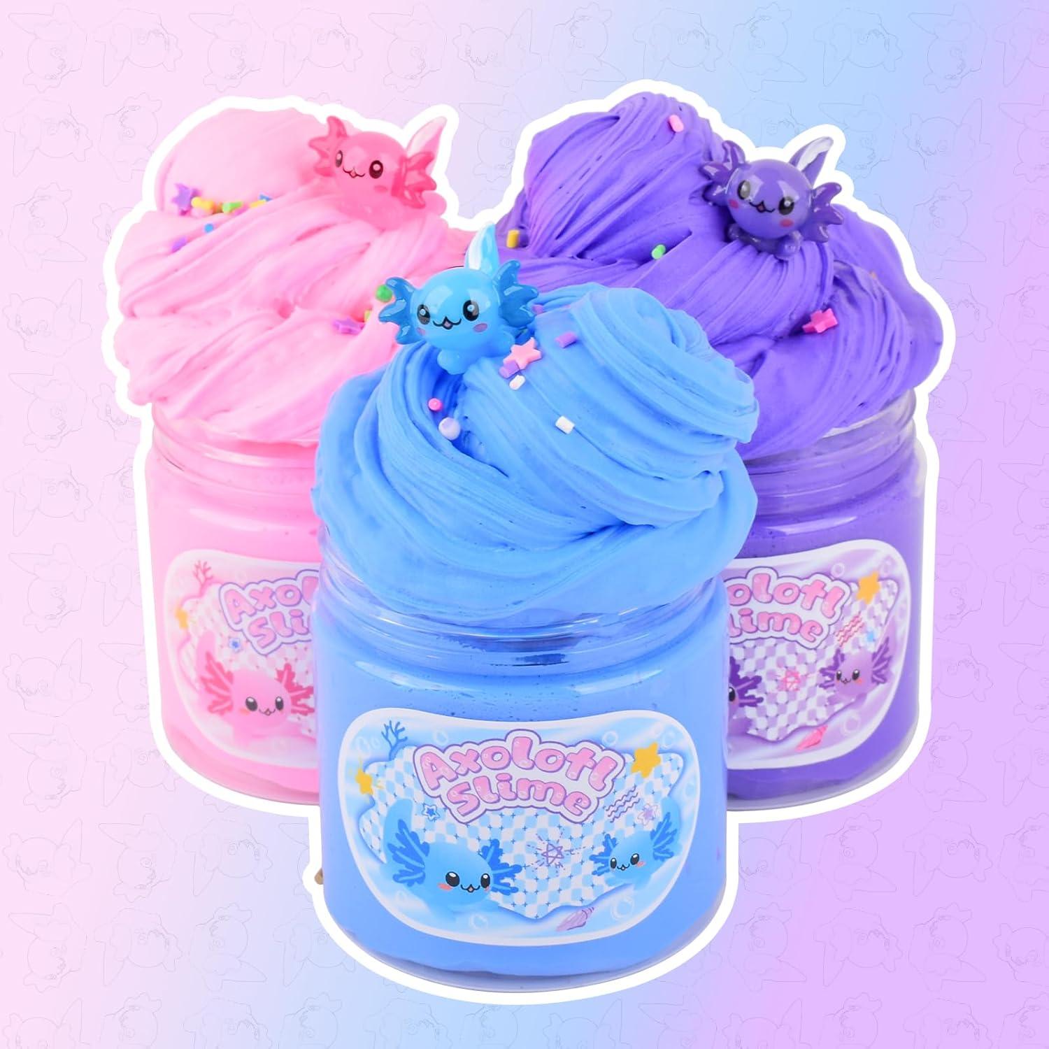 Paquete de 3 Slime de Mantequilla D'ALBA con Encantos Axolotl