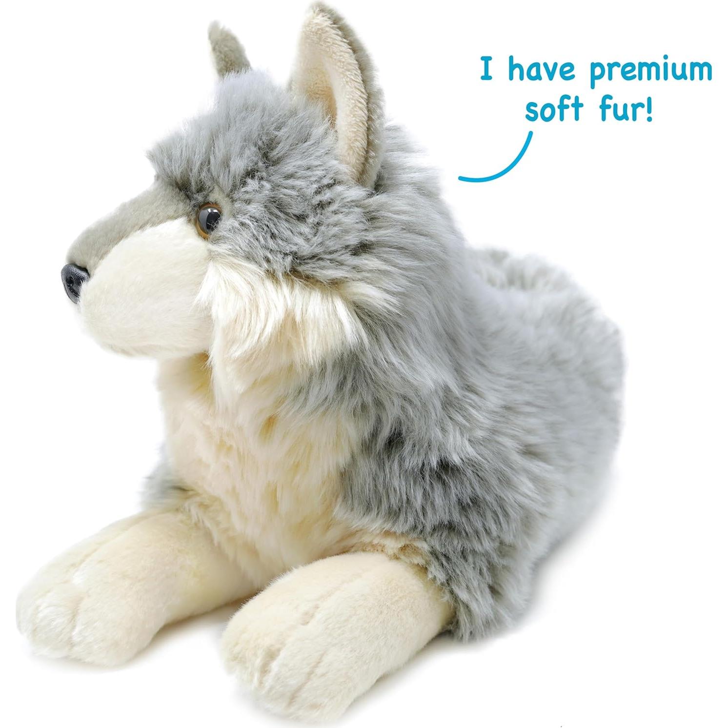 Peluches de Lobo Whitaker 35.5 cm Suave y Seguro