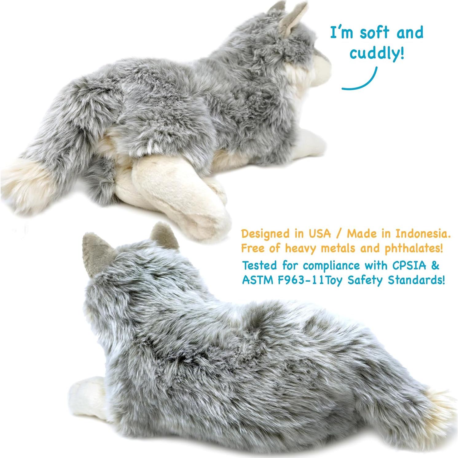 Peluches de Lobo Whitaker 35.5 cm Suave y Seguro