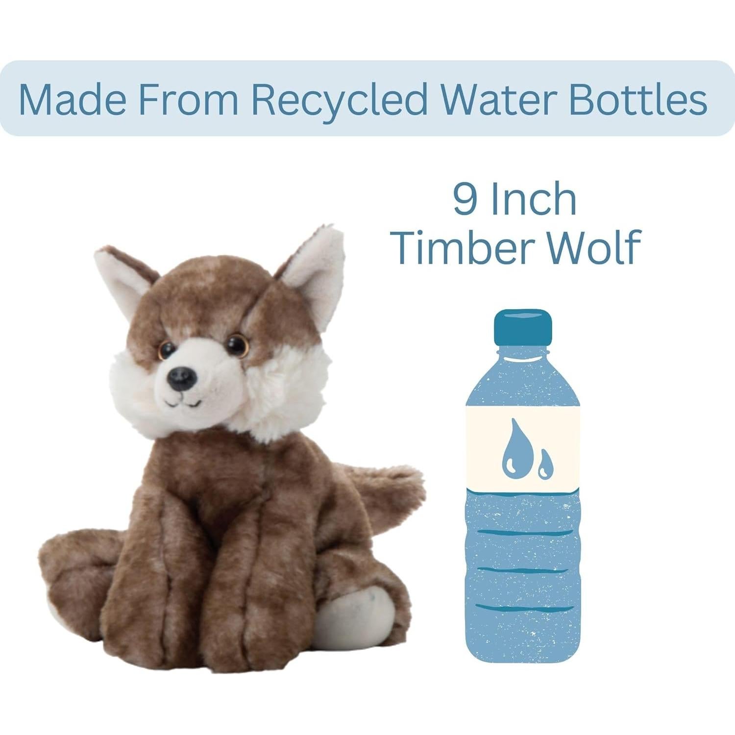 Peluche Lobo de Madera El Zoológico de Caricias 20 cm