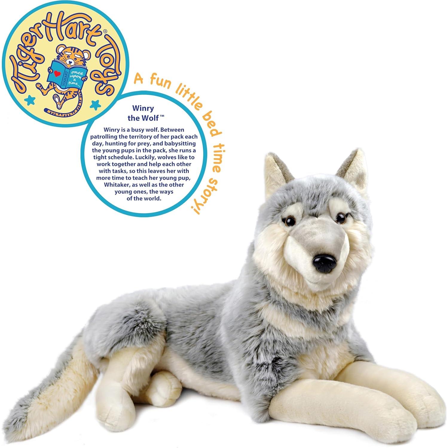 Peluche Lobo Winry VIAHART 68.58 cm Suave y Seguro