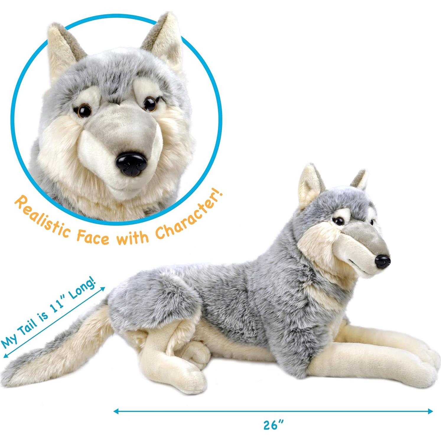 Peluche Lobo Winry VIAHART 68.58 cm Suave y Seguro