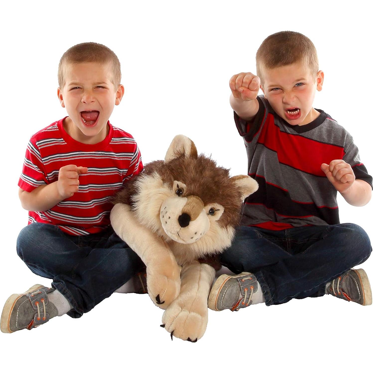 Peluche Gigante Lobo Wild Republic 76 cm Suave y Realista