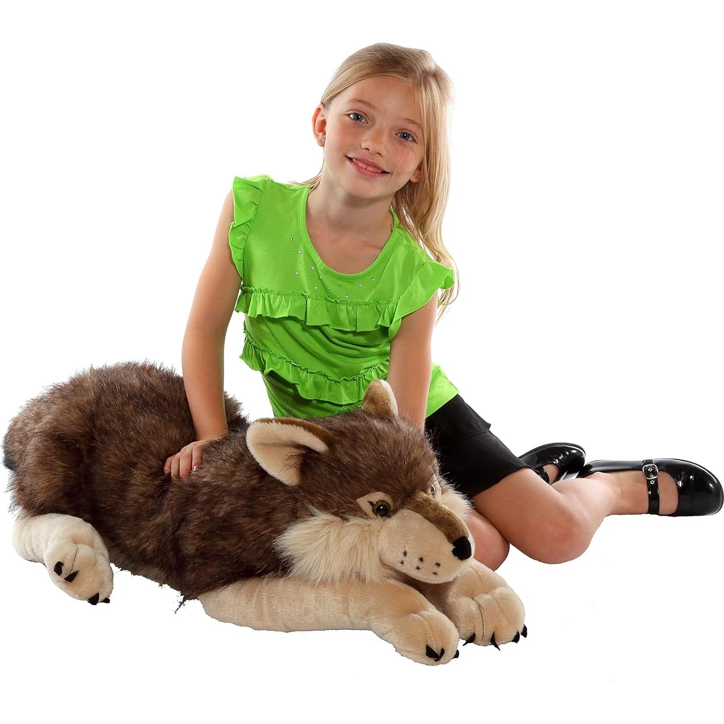 Peluche Gigante Lobo Wild Republic 76 cm Suave y Realista