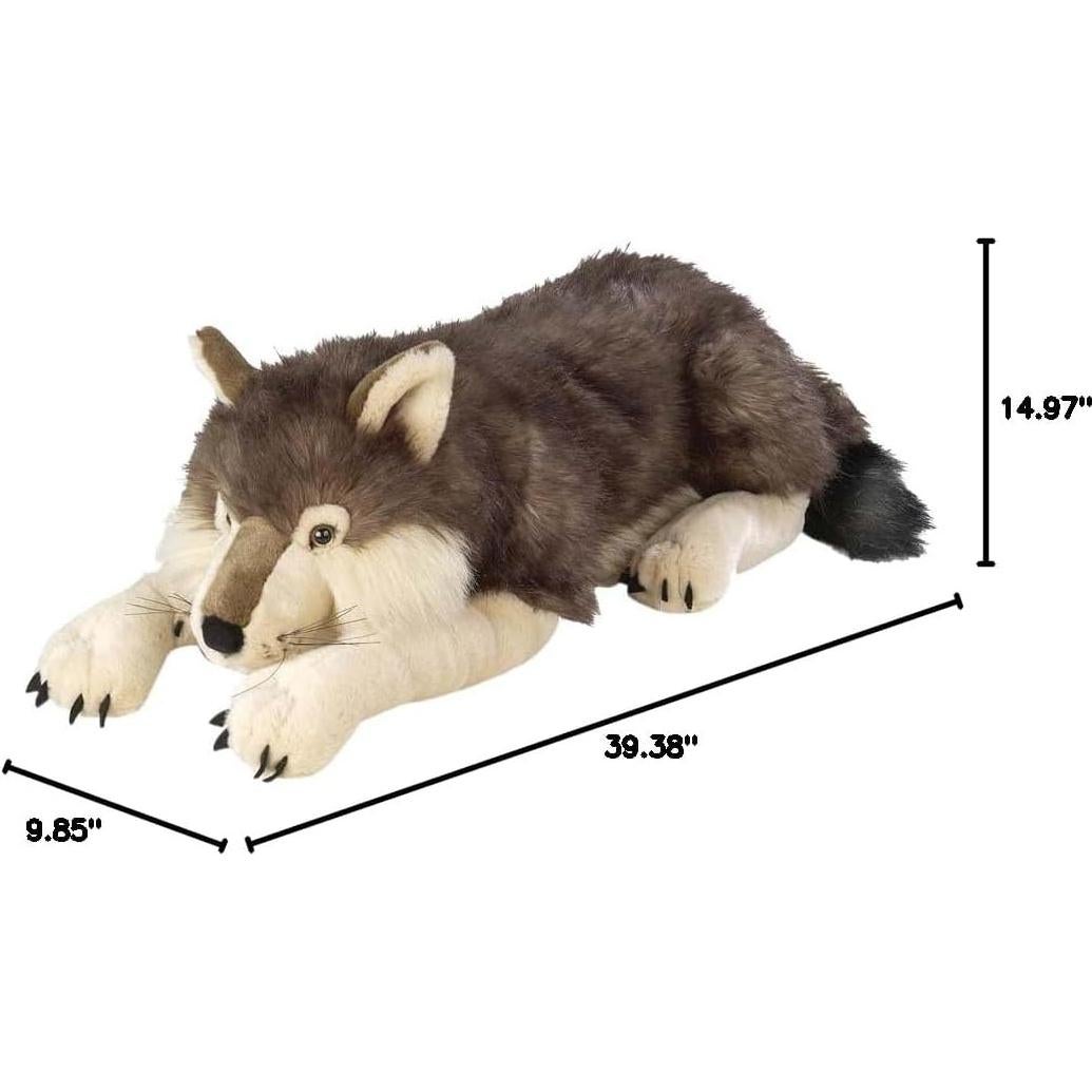 Peluche Gigante Lobo Wild Republic 76 cm Suave y Realista