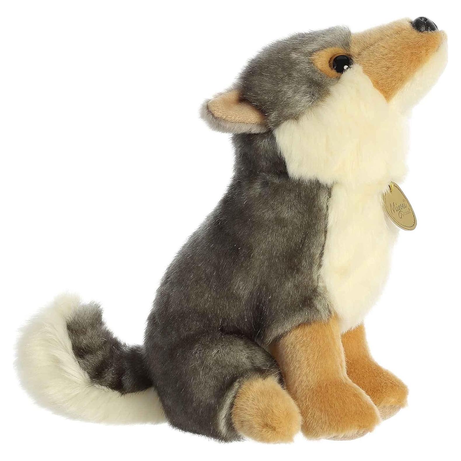Peluche Lobo Realista Aurora Miyoni 25 cm - Gris