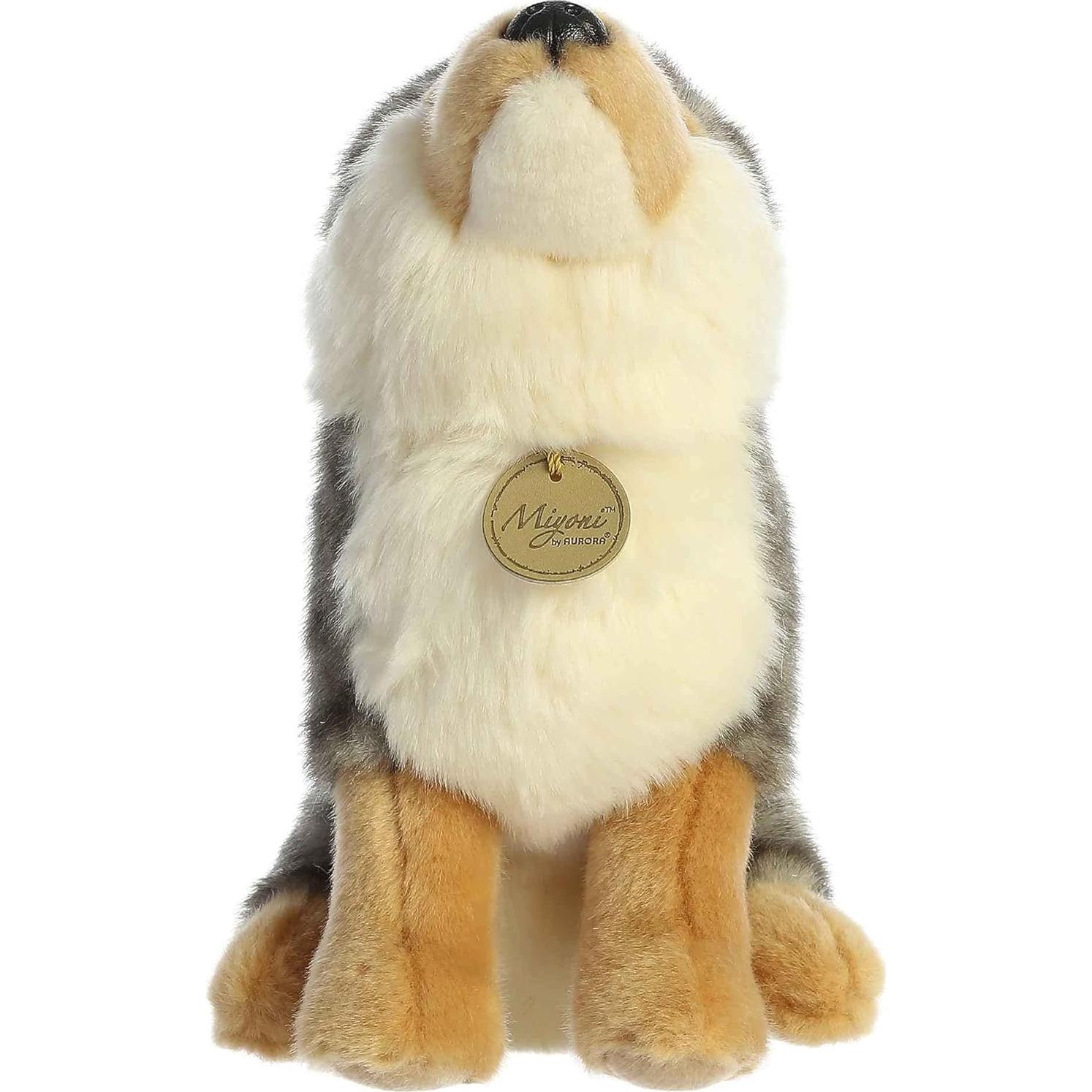 Peluche Lobo Realista Aurora Miyoni 25 cm - Gris