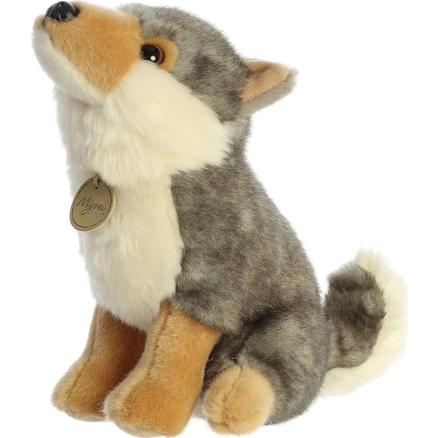 Peluche Lobo Realista Aurora Miyoni 25 cm - Gris