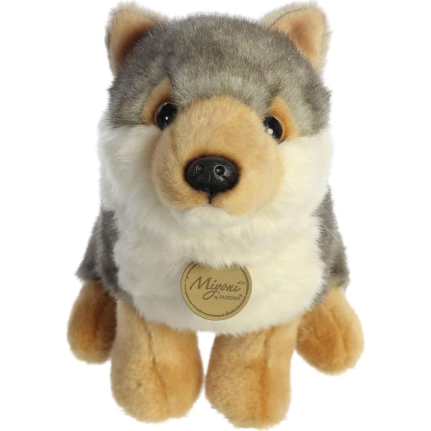Peluche Lobo Realista Aurora Miyoni 25 cm - Gris