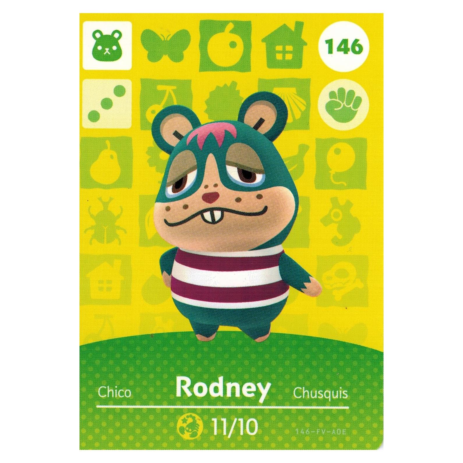 Tarjeta Amiibo Nintendo Animal Crossing Rodney 146/200