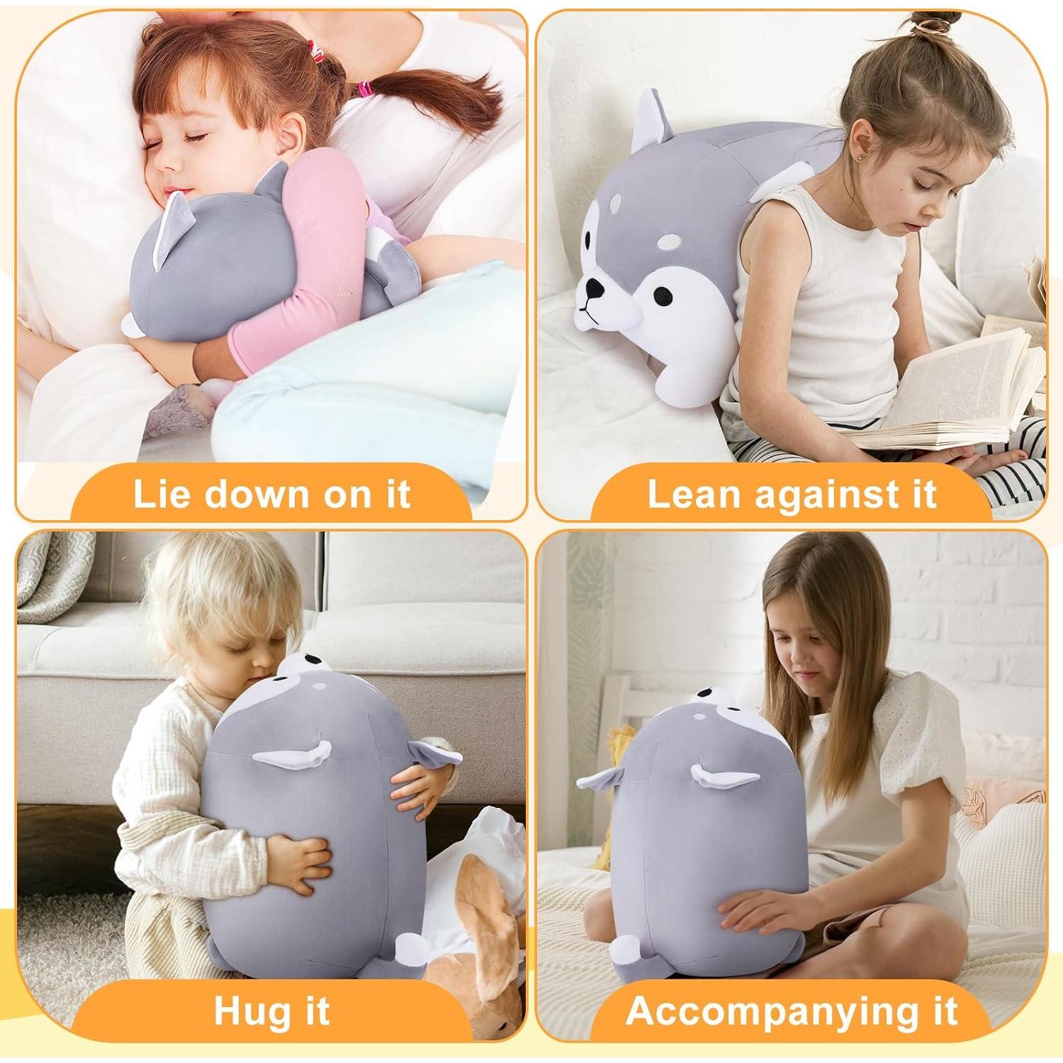 Peluche Husky Achwishap 34.8 cm Suave y Kawaii para Niños