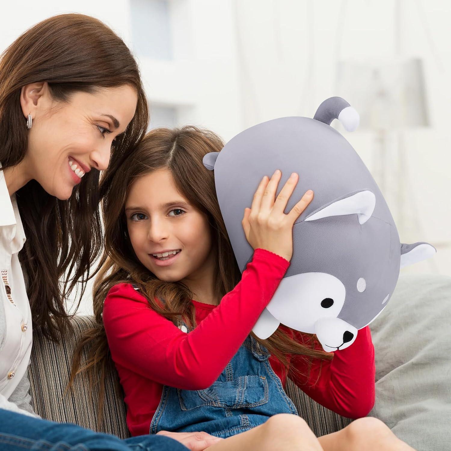 Peluche Husky Achwishap 34.8 cm Suave y Kawaii para Niños