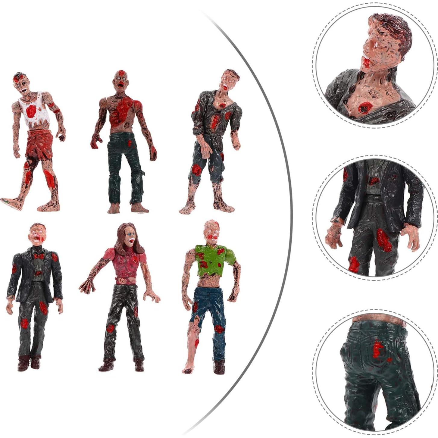 Figuras de Acción Zombis Zerodeko 12 PCS Articuladas 10 cm