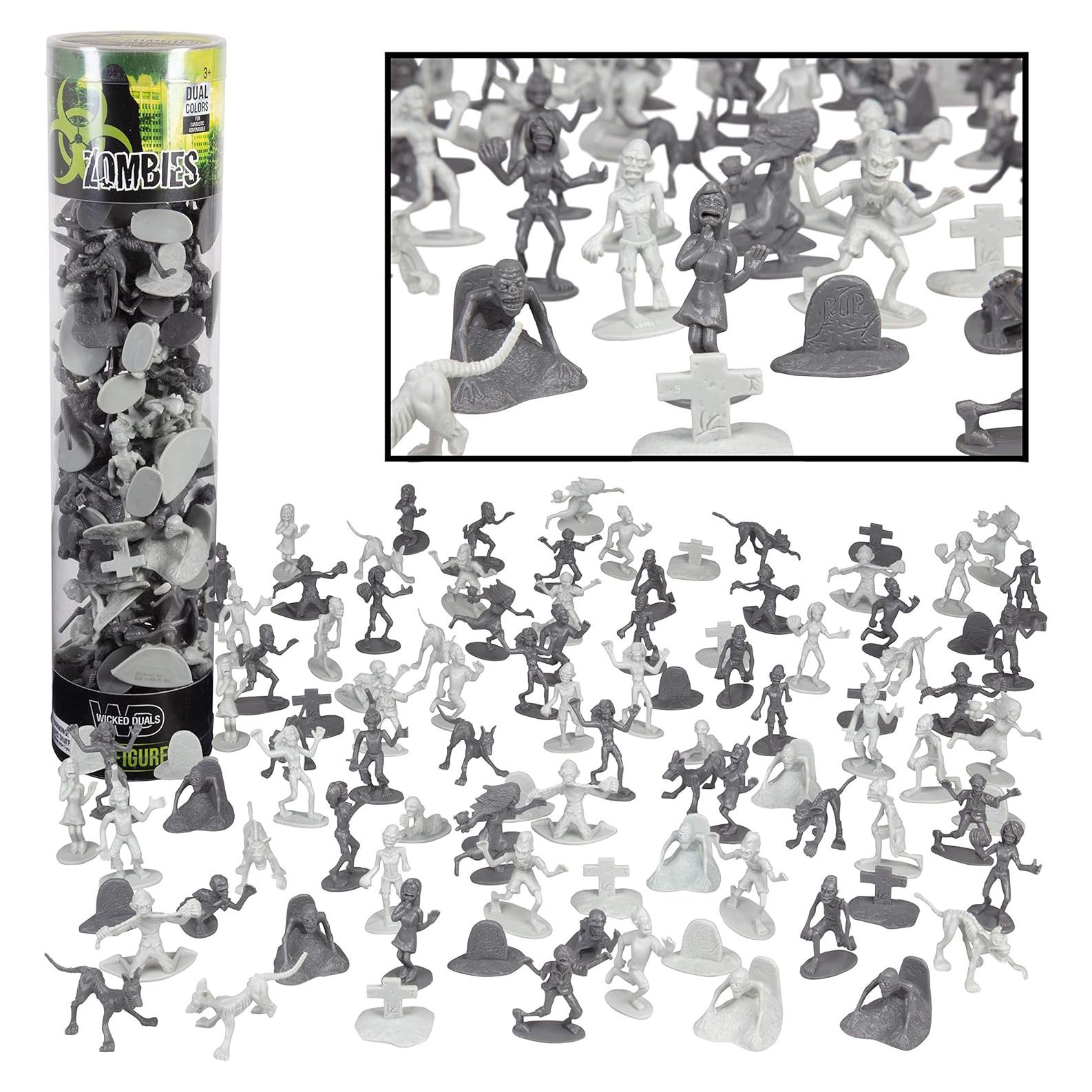 Figuras de Acción Zombi SCS Direct - Cubo 100 Piezas 14 Esculturas