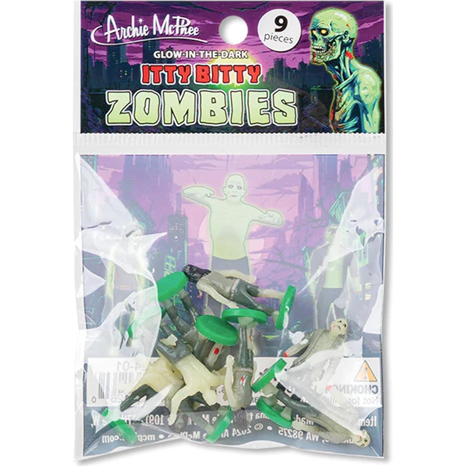 Itty Bitty Zombies Miniaturas Archie McPhee - 10 cm, Verde