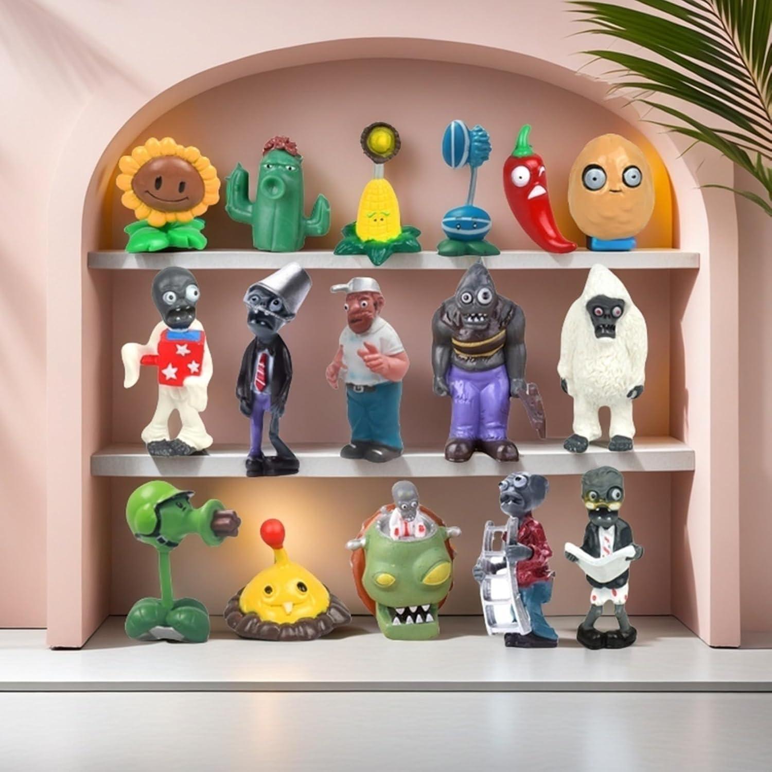 Conjunto de Juguetes de Peluche PVZ JHESAO 16 PCS 4-7 cm