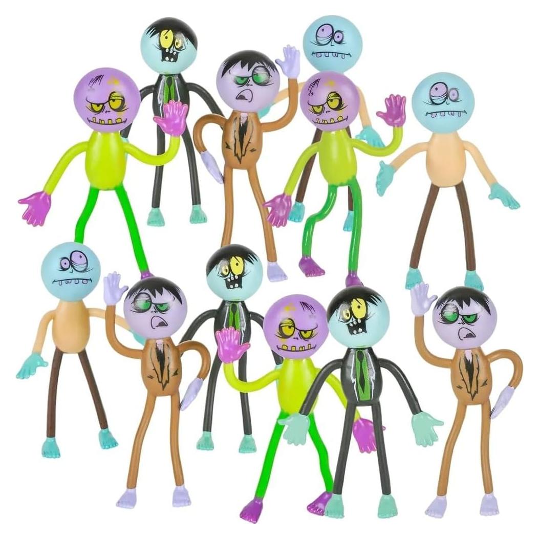 Zombies Flexibles de Halloween Rhode Island - 12 Piezas 8.9 cm