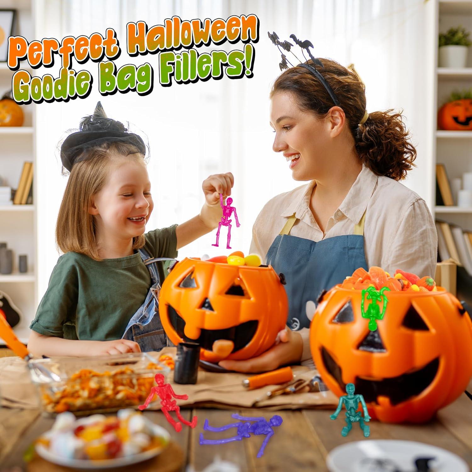 Set de 48 Juguetes Esqueleto Elástico ArtCreativity - Halloween