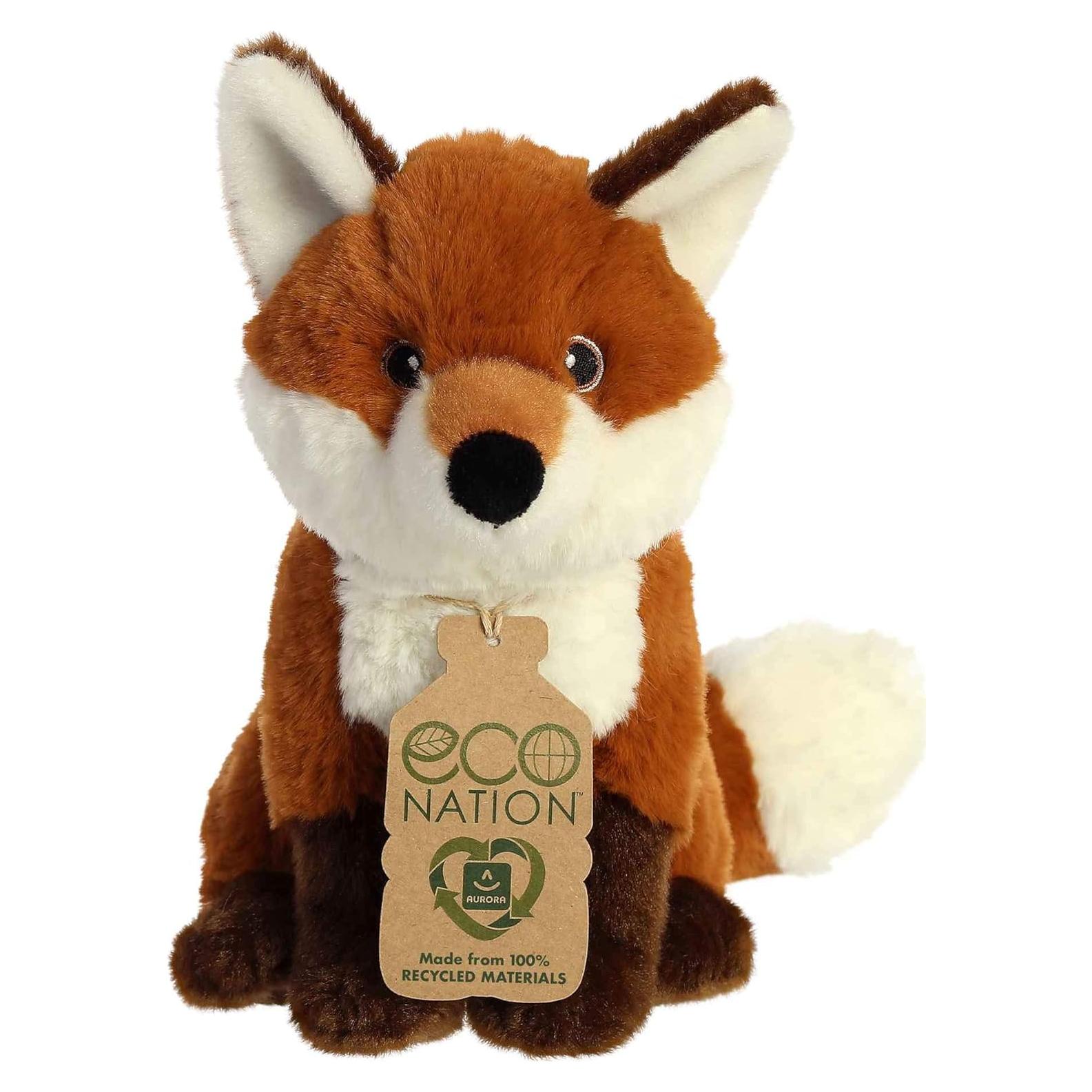 Peluche Zorro Aurora Eco Nation 22.86 cm Rojo Sostenible
