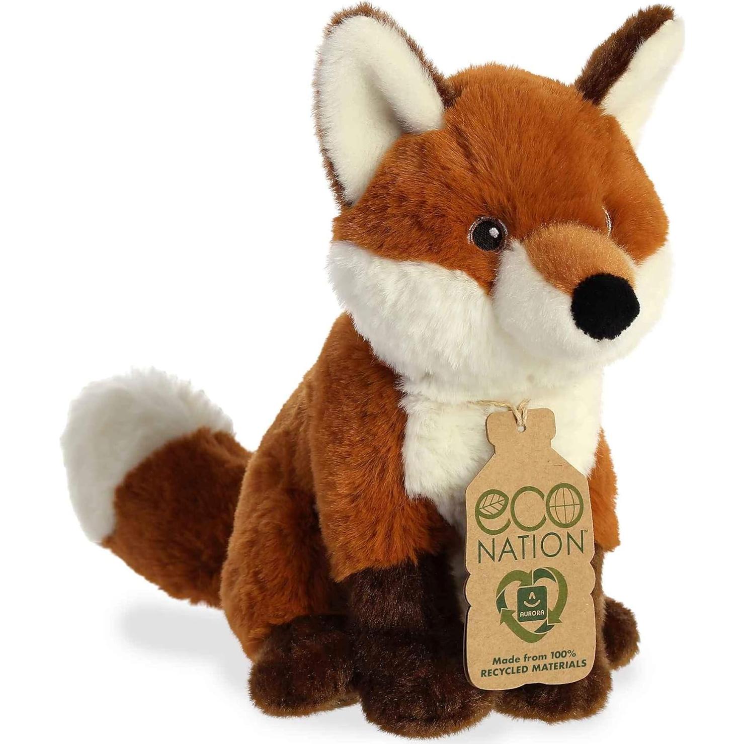Peluche Zorro Aurora Eco Nation 22.86 cm Rojo Sostenible
