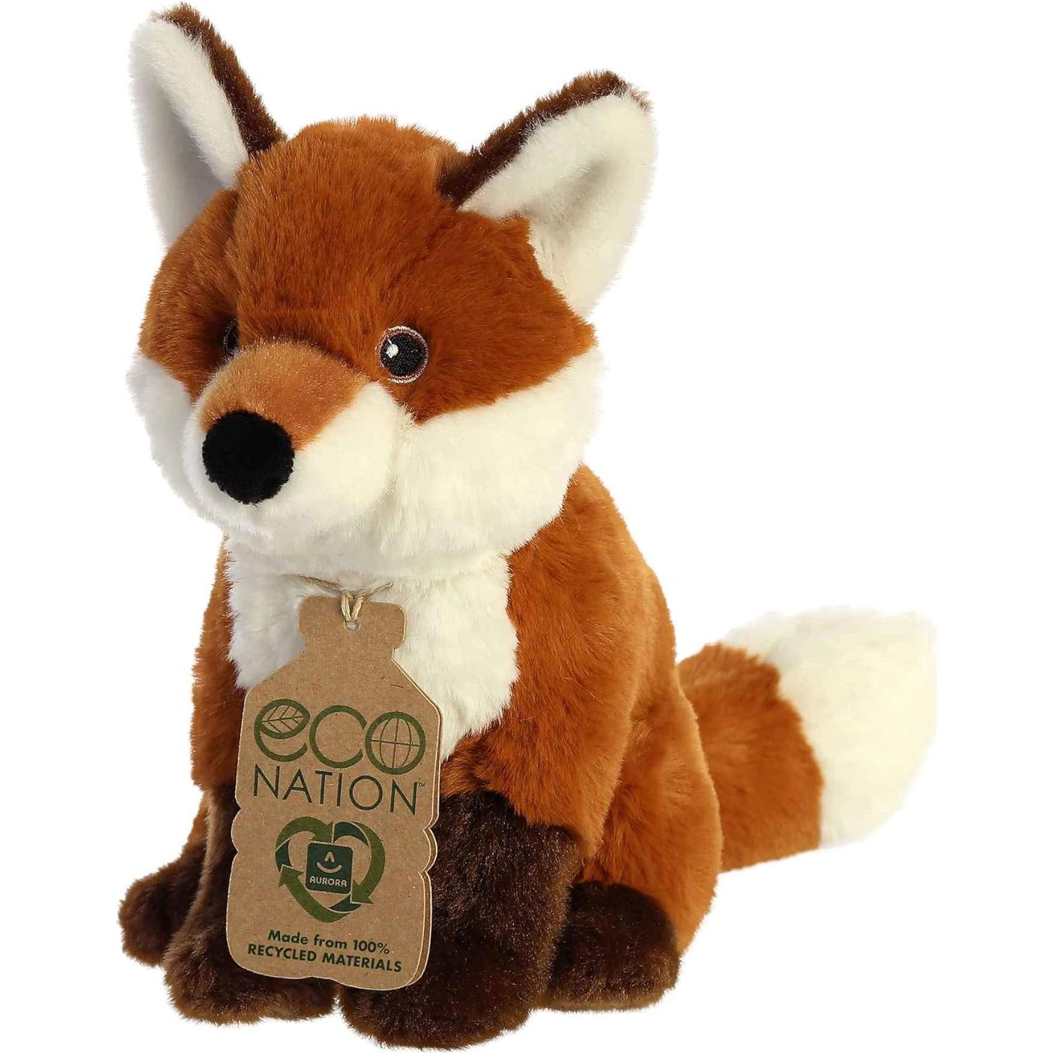 Peluche Zorro Aurora Eco Nation 22.86 cm Rojo Sostenible
