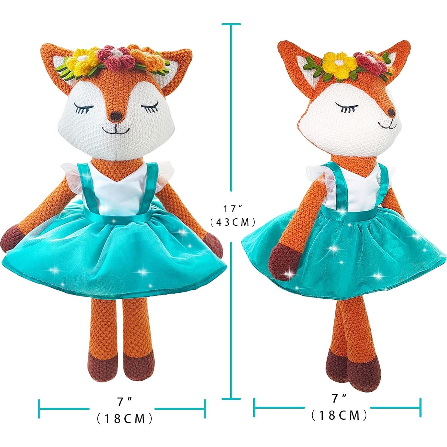 Zorro de Peluche Bailarina JUSTQUNSEEN Naranja 43 cm