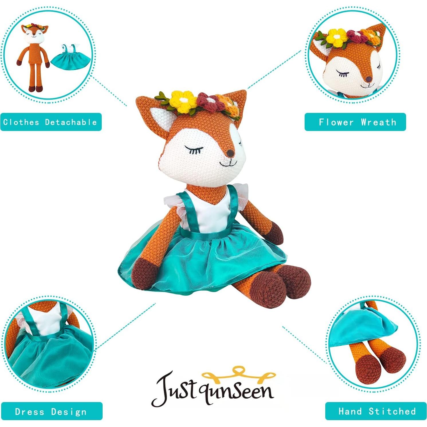 Zorro de Peluche Bailarina JUSTQUNSEEN Naranja 43 cm