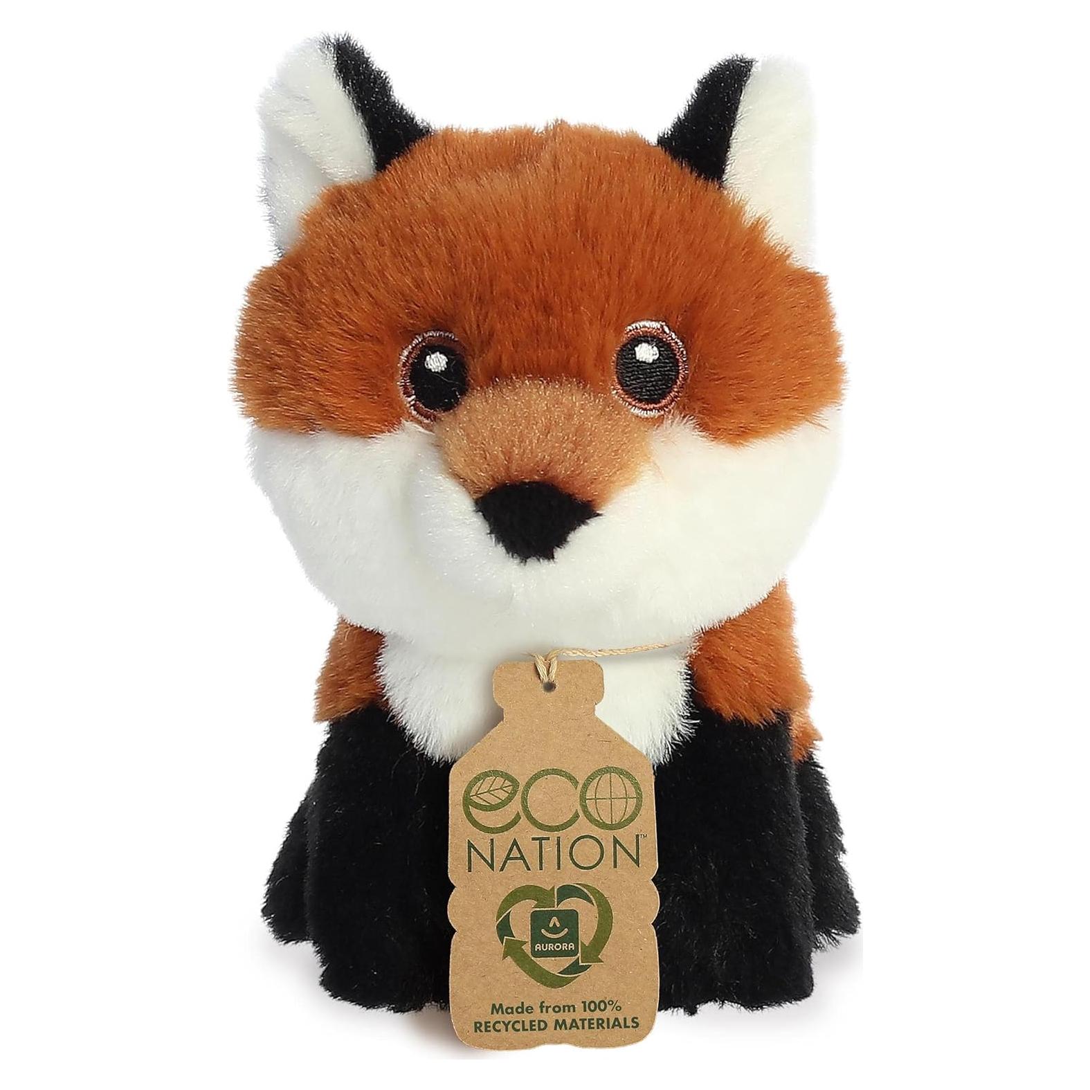 Mini Zorro de Peluche Aurora Eco Nation - Marrón 7.6 cm