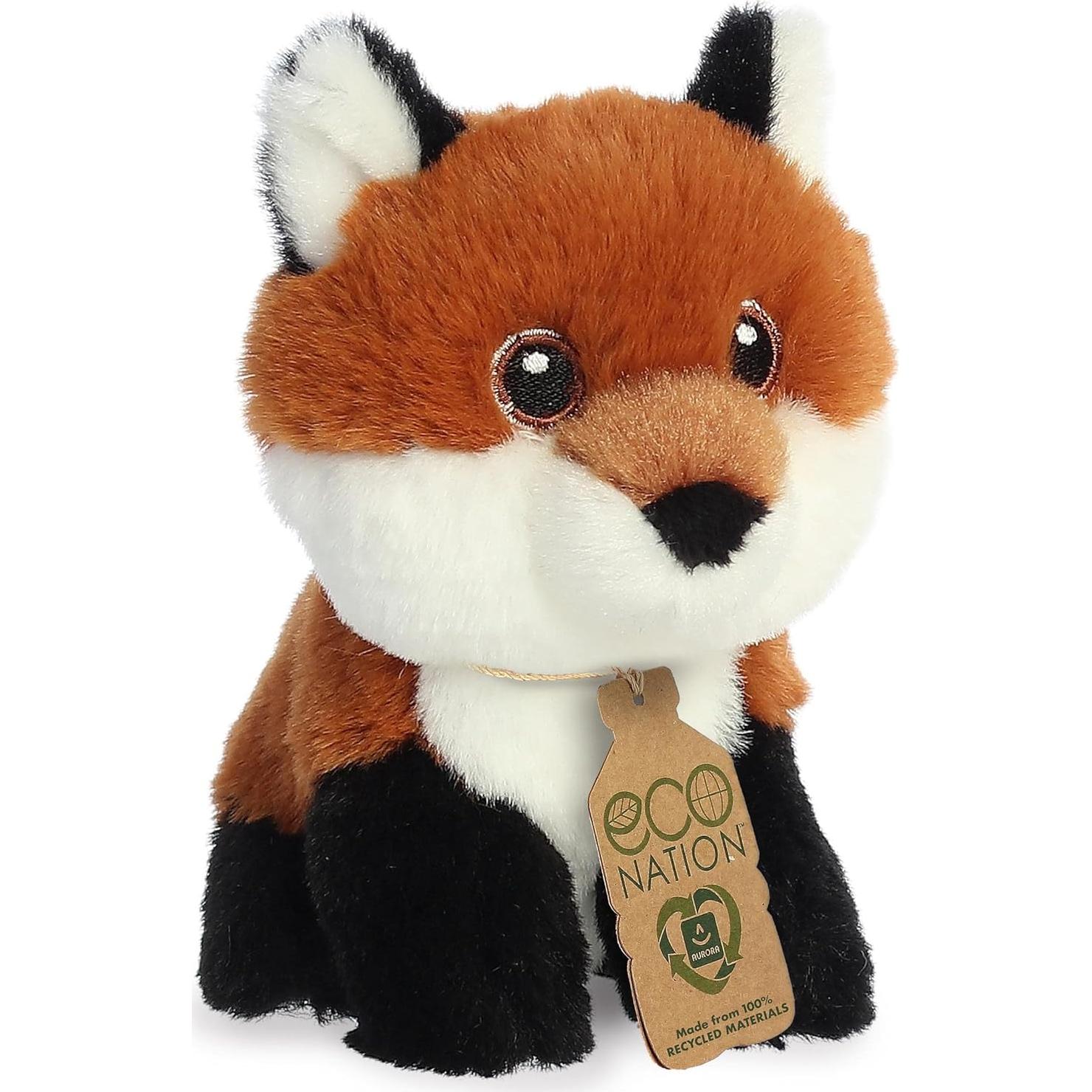 Mini Zorro de Peluche Aurora Eco Nation - Marrón 7.6 cm