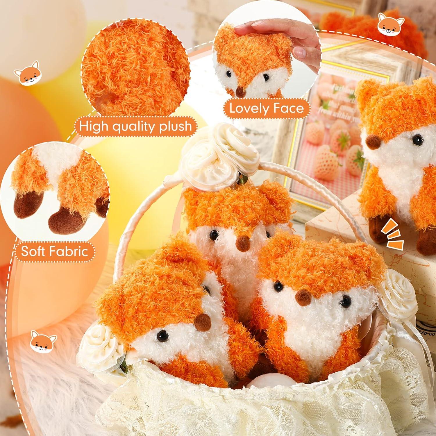 Set de 4 Zorros de Peluche Aoriher 13 cm para Niños