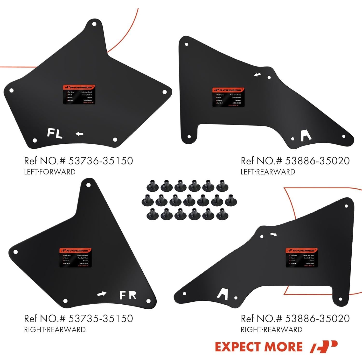 Guardias de Salpicaduras A-Premium para Toyota 4Runner 2003-2009