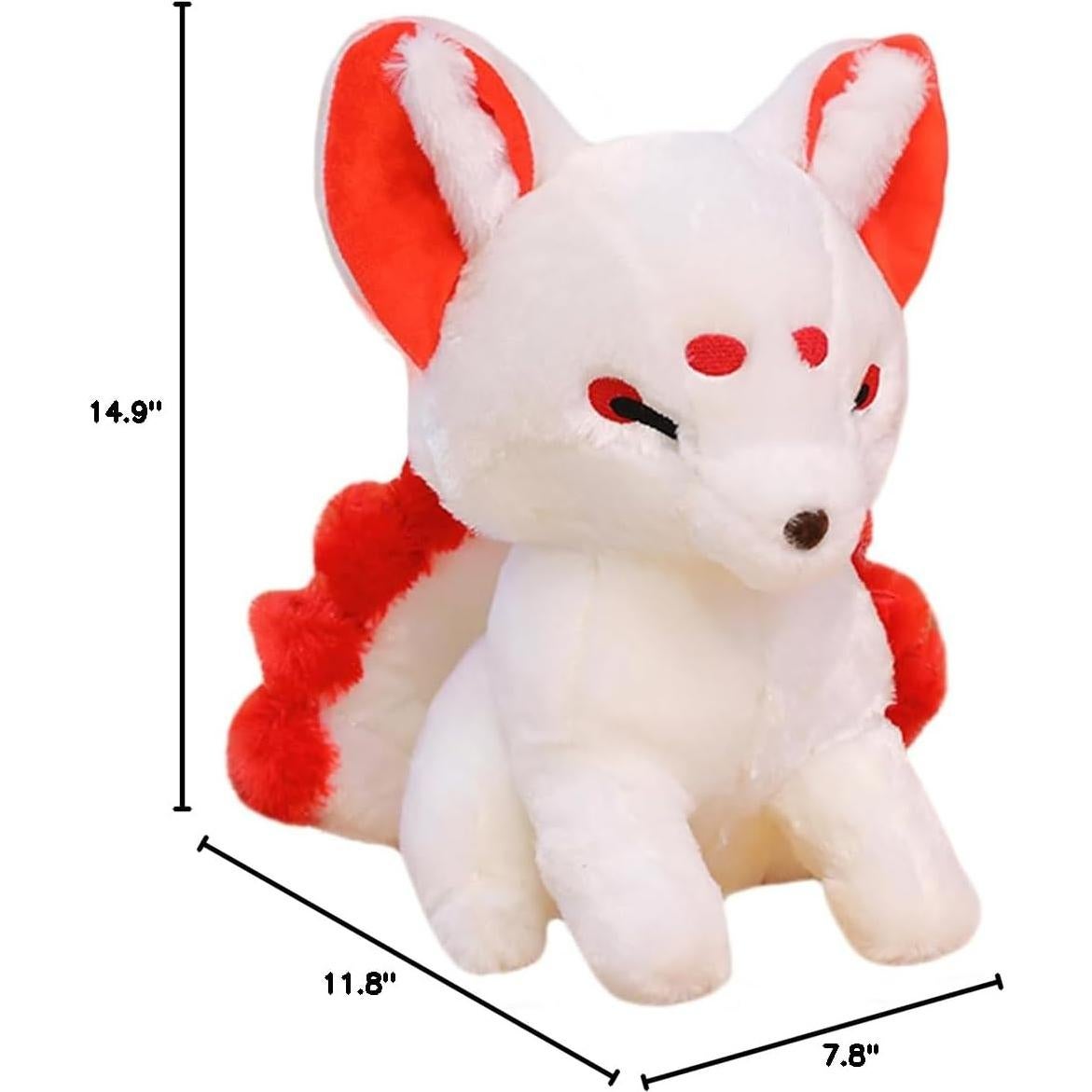 Zorro de Peluche de Nueve Colas ELAINREN 38cm Suave y Realista