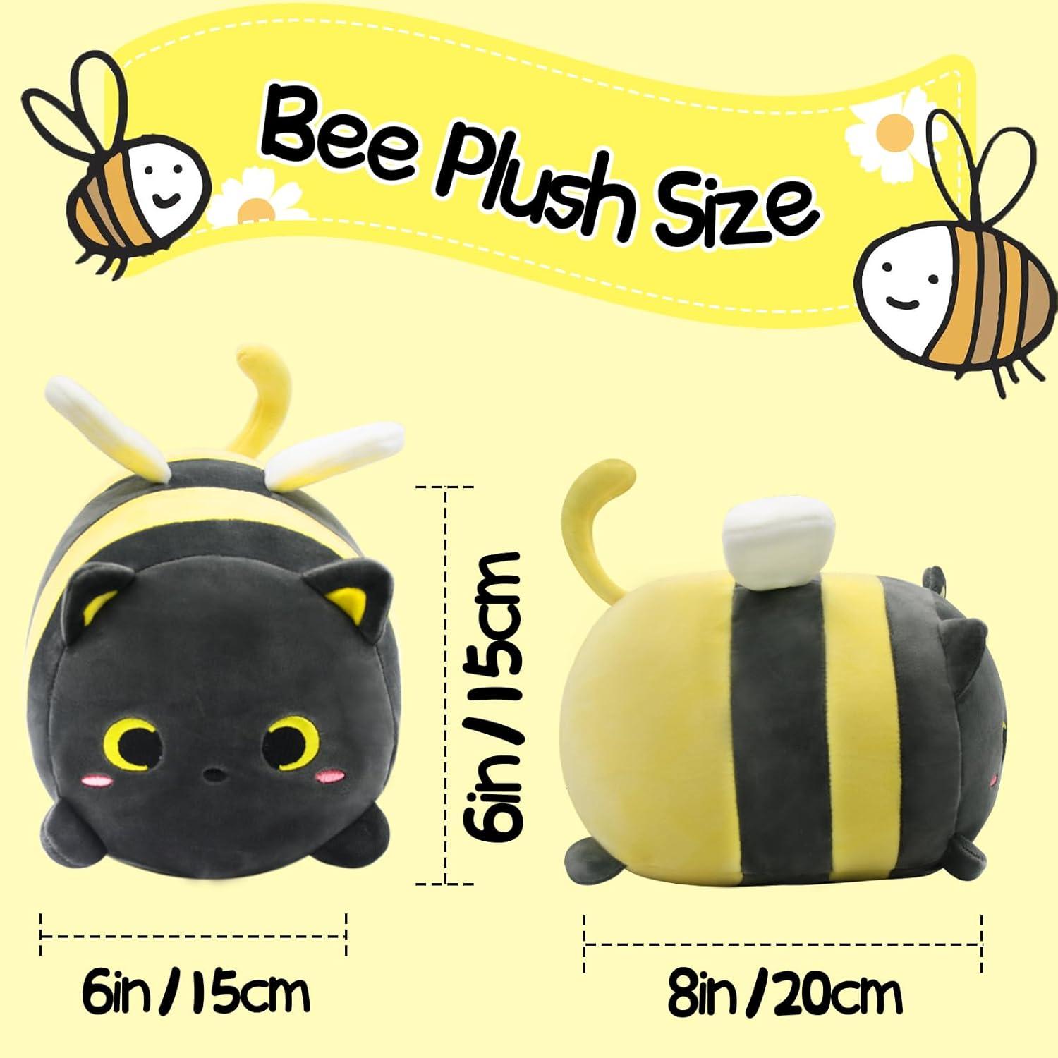 Almohada de Peluche Gato Abeja LSYDCARM 20 cm Suave