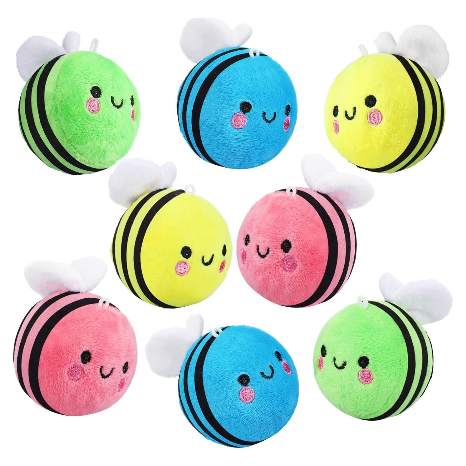 8 Abejas de Peluche Suave Sratte 8 cm para Decoración Fiesta