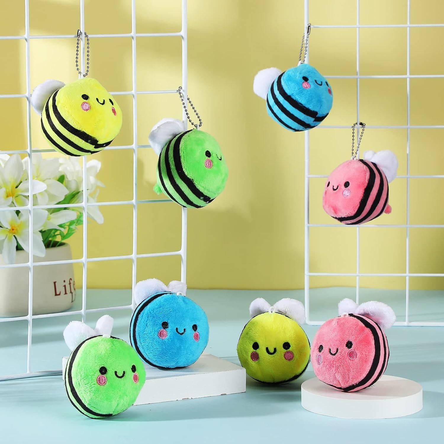 8 Abejas de Peluche Suave Sratte 8 cm para Decoración Fiesta