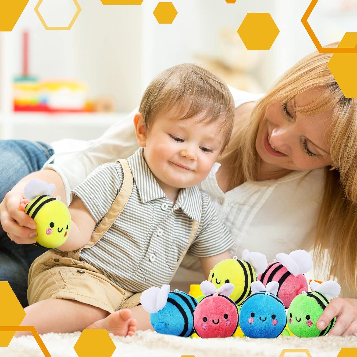 8 Abejas de Peluche Suave Sratte 8 cm para Decoración Fiesta