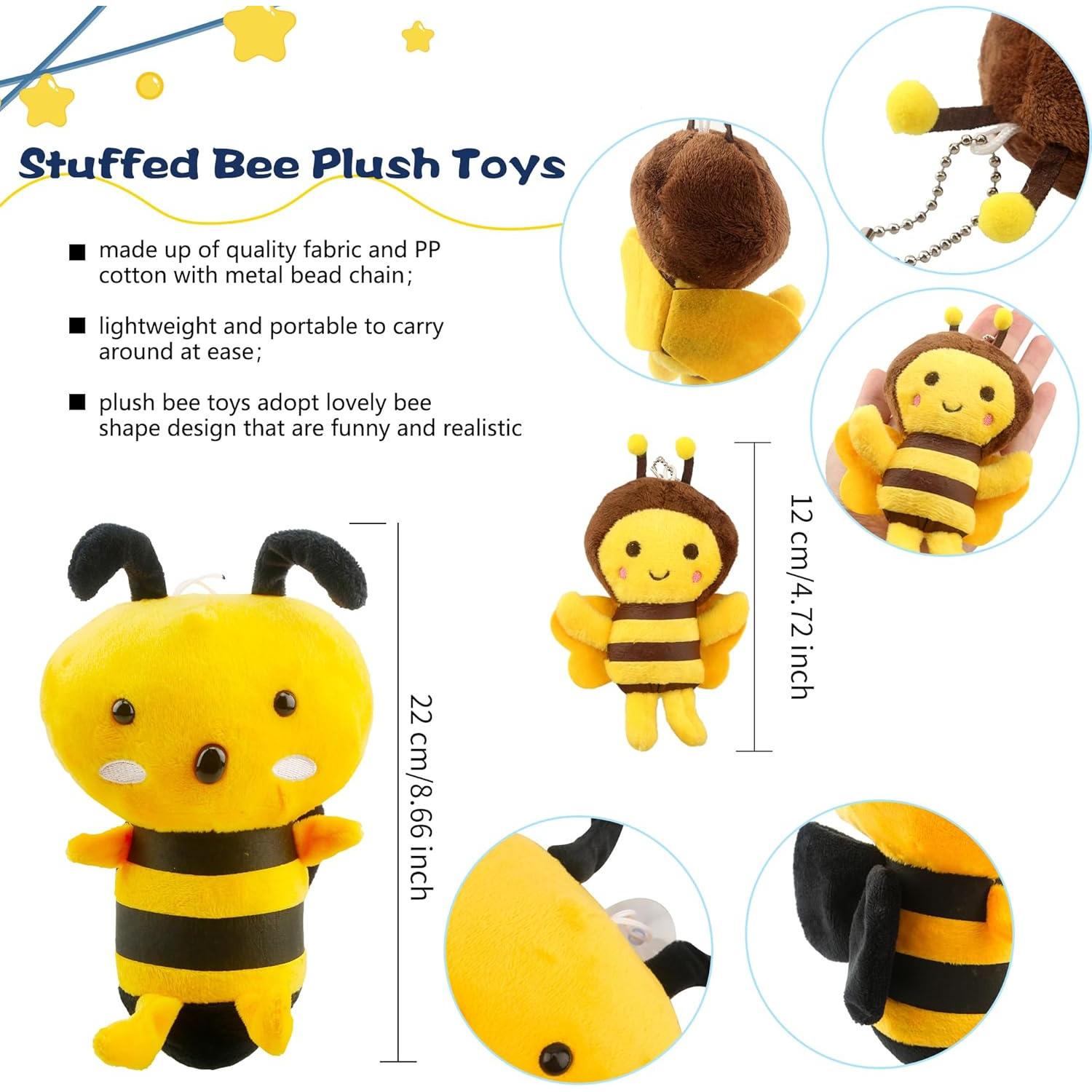 Paquete de 10 Juguetes de Peluche Abeja Puteraya - 2 Grandes y 8 Pequeños