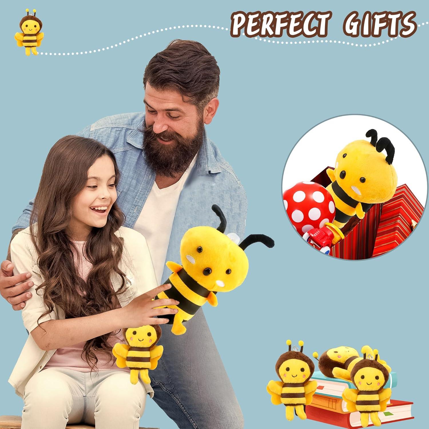 Paquete de 10 Juguetes de Peluche Abeja Puteraya - 2 Grandes y 8 Pequeños