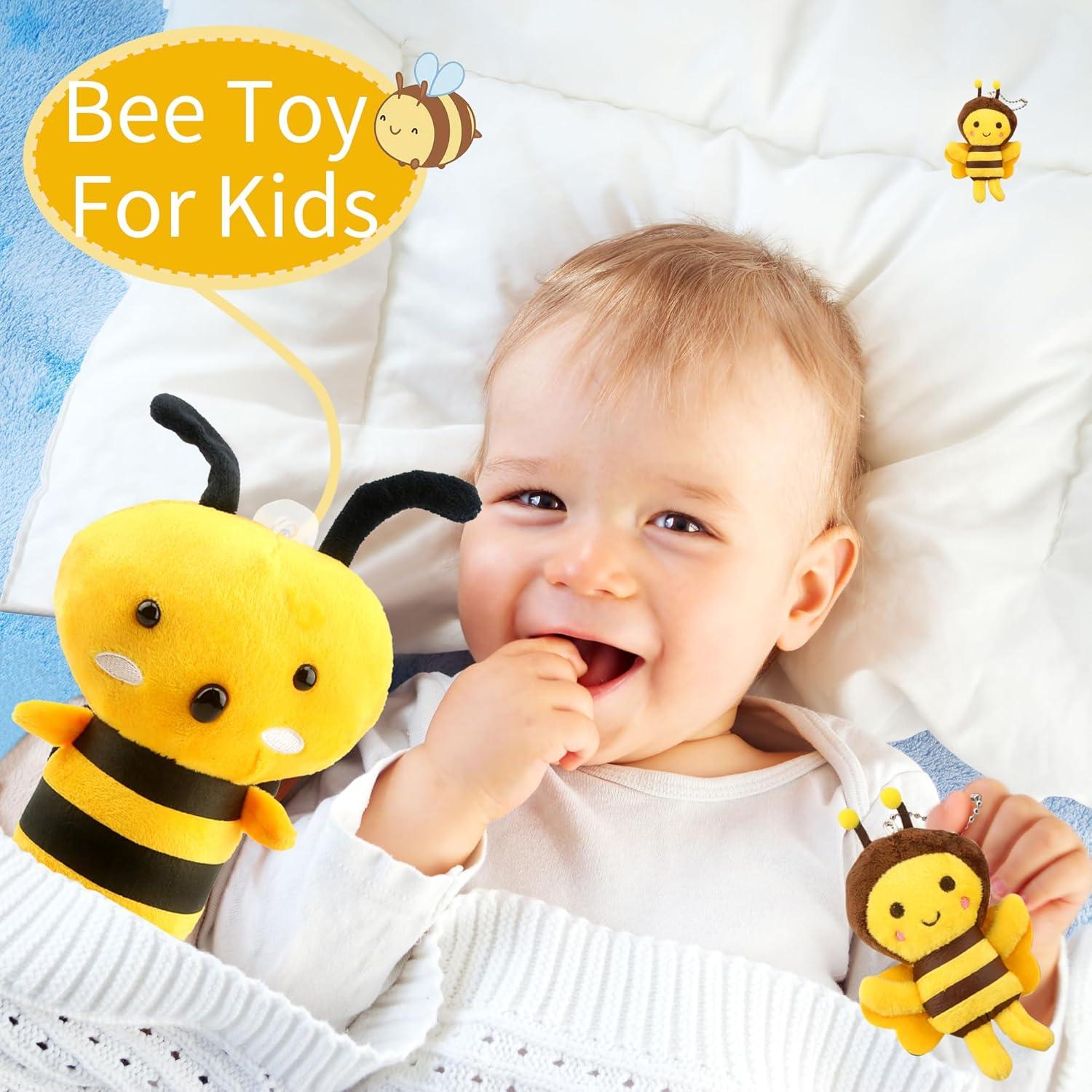 Paquete de 10 Juguetes de Peluche Abeja Puteraya - 2 Grandes y 8 Pequeños