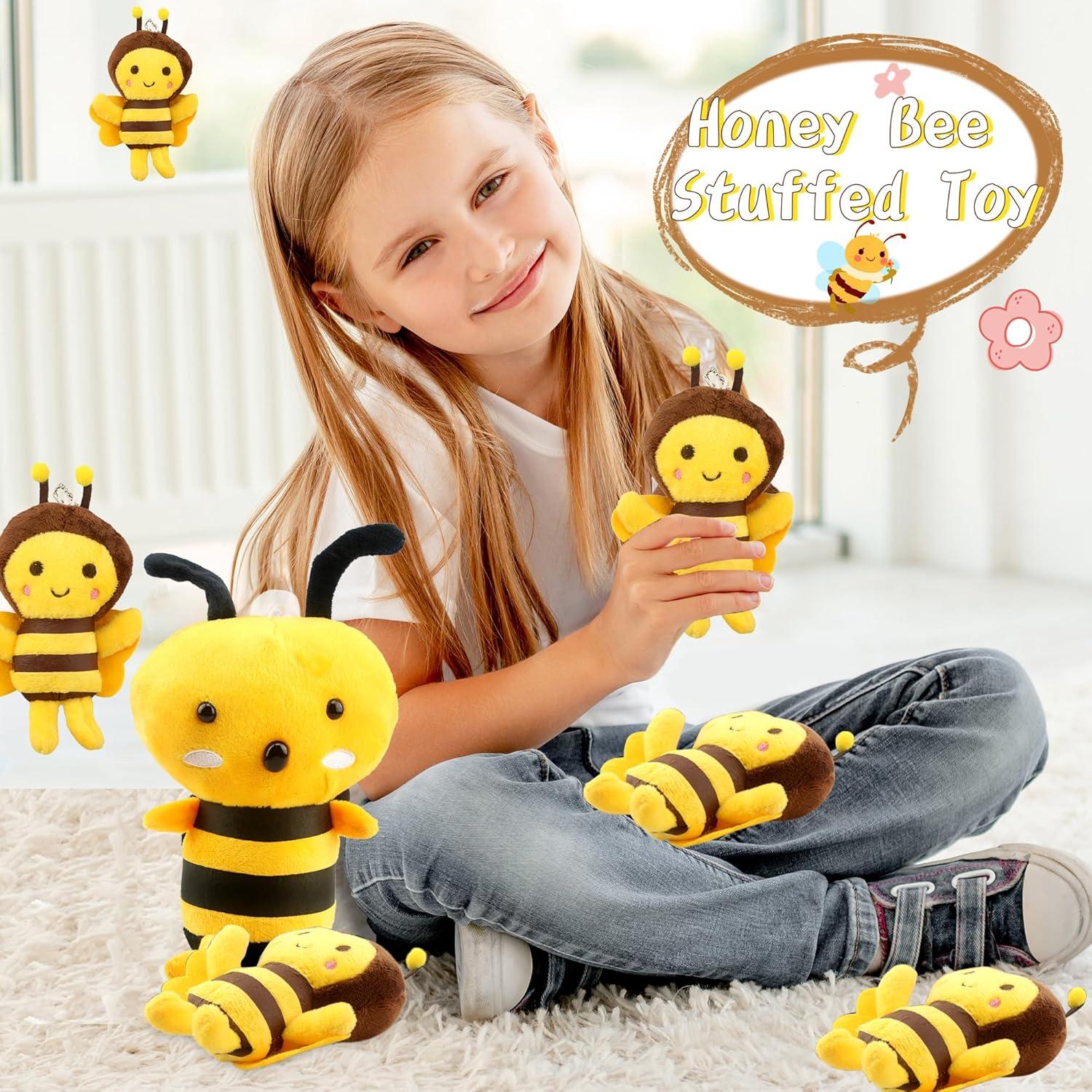 Paquete de 10 Juguetes de Peluche Abeja Puteraya - 2 Grandes y 8 Pequeños