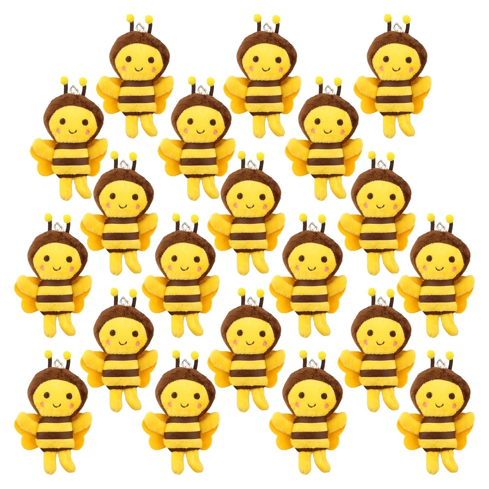 Paquete de 20 llaveros de peluche abeja Puteraya 12.7 cm