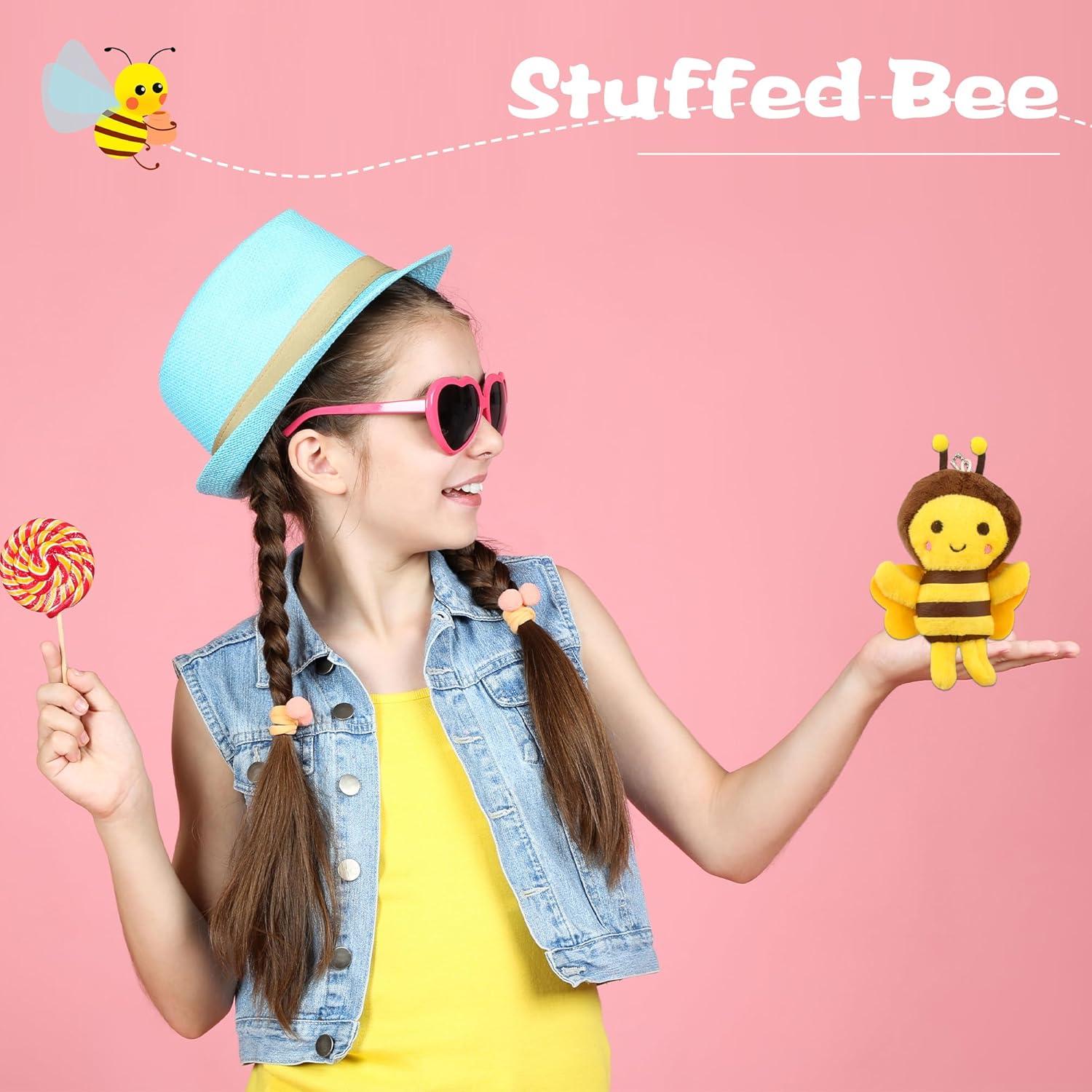 Paquete de 20 llaveros de peluche abeja Puteraya 12.7 cm