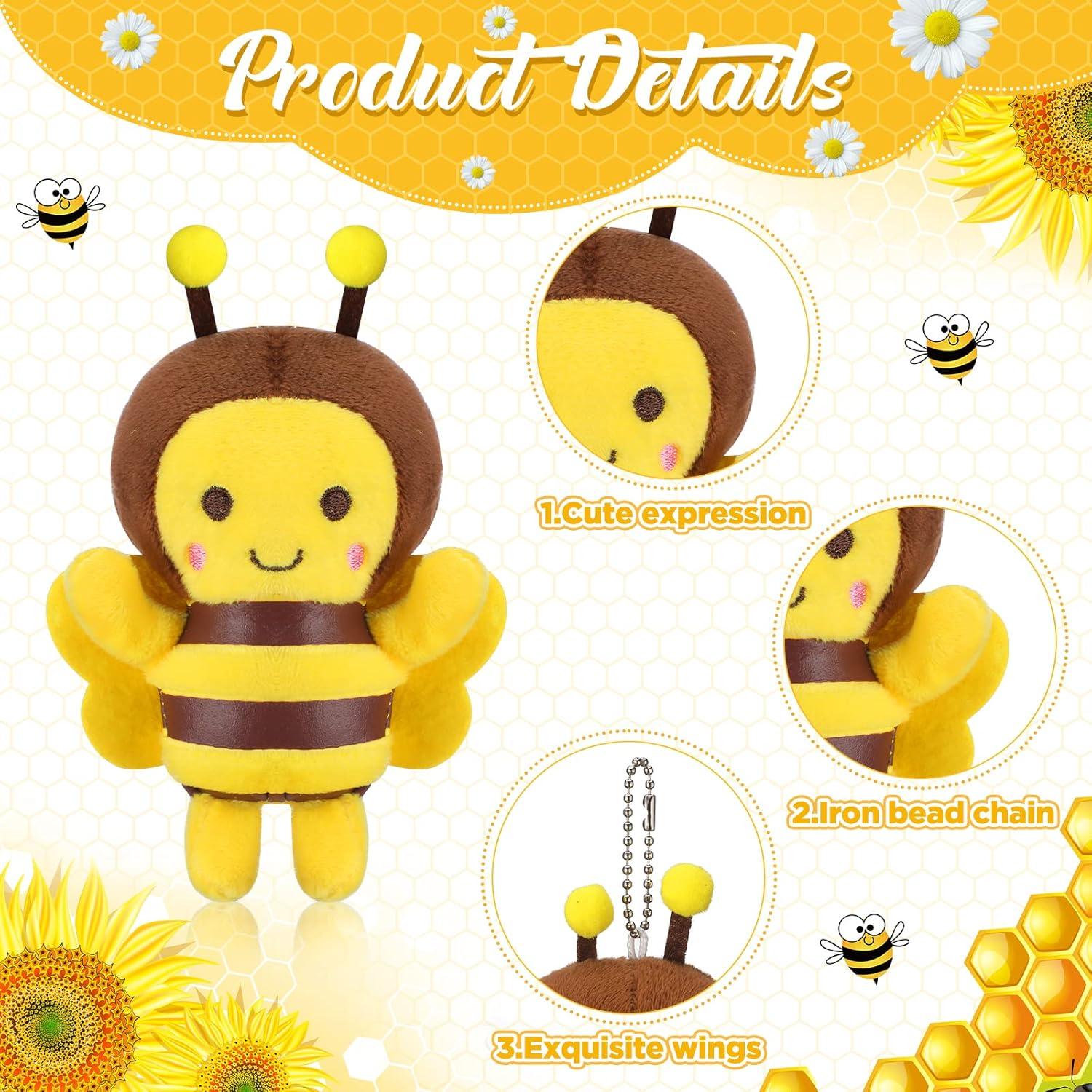 24 Juguetes de Abeja de Peluche HyDren 12 cm para Fiestas