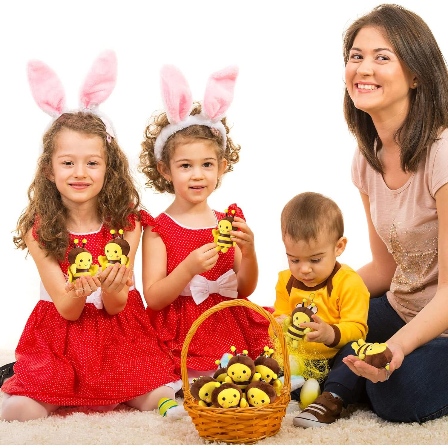 24 Juguetes de Abeja de Peluche HyDren 12 cm para Fiestas